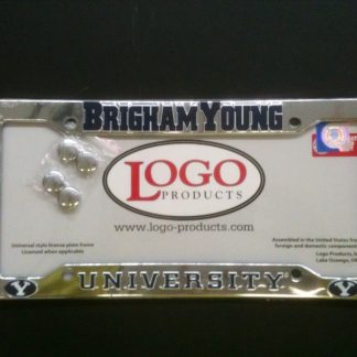 Brigham Young University , Chrome Plastic License Plate Frame, Brigham Young-0