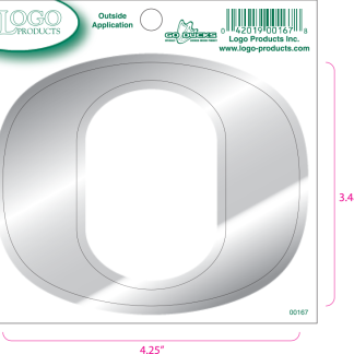 University of Oregon - Sticker - Small - O - Chrome-0