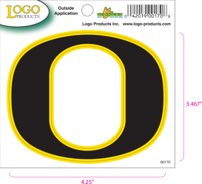 University of Oregon - Sticker - Small - O - Black and Yellow-0
