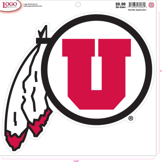 University of Utah - Sticker - Large - Drum and Feather-0
