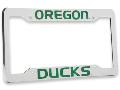 University of Oregon, Chrome Plastic License Plate Frame, Oregon Ducks-0