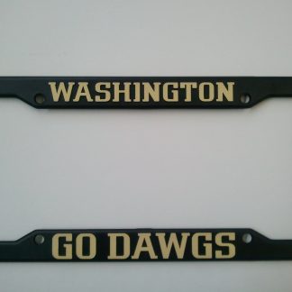 University of Washington, Black Plastic License Plate Frame, Go Dawgs-0