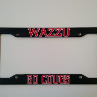 Washington State University, Black Plastic License Plate Frame, Go Cougs-0