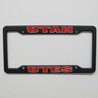 University of Utah, Black Plastic License Plate Frame, Utah Utes-0