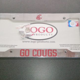 Washington State University, Chrome Plastic License Plate Frame, Go Cougs-0