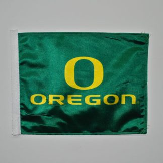University of Oregon - Car Flag - Green with Yellow "O Oregon"-0