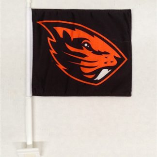 Oregon State University - Car Flag - Black with Beaver Logo-0