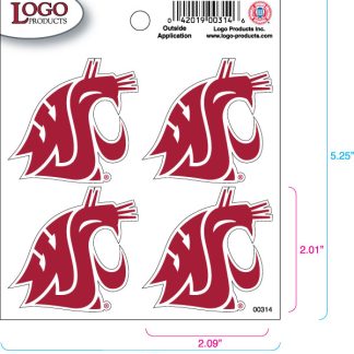 Washington State University - Sticker - Quad - Crimson -0