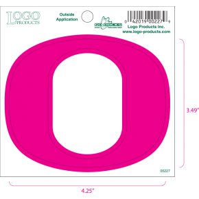 University of Oregon - Sticker - Small - O - Pink