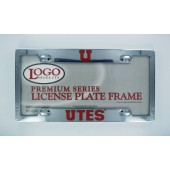 University of Utah, Die-Cast Chrome License Plate Frame, Premium Series